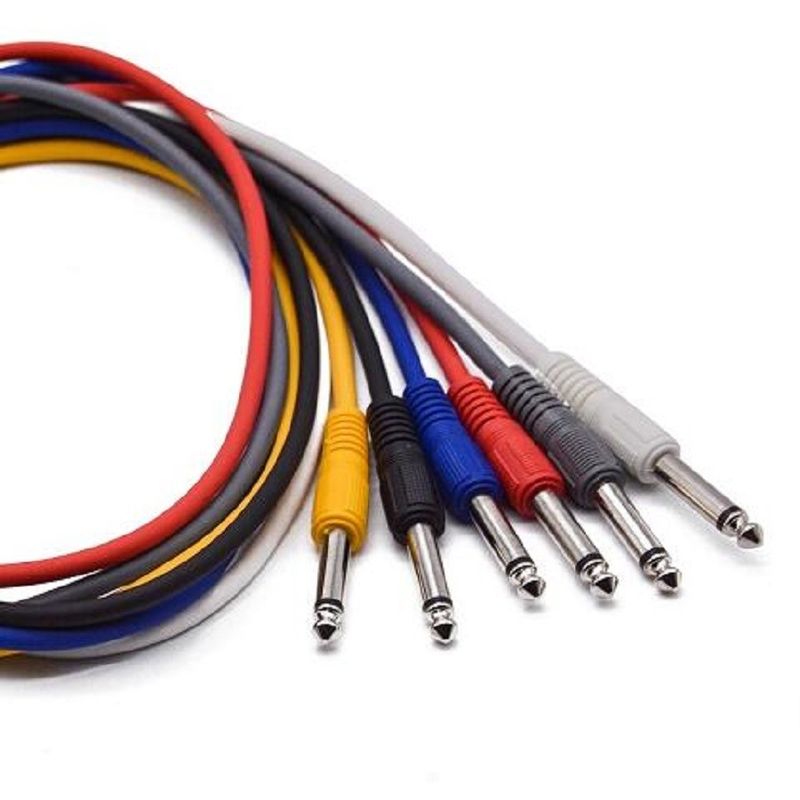 Red Yellow Guitar Pedal Jumper Cables  1/4