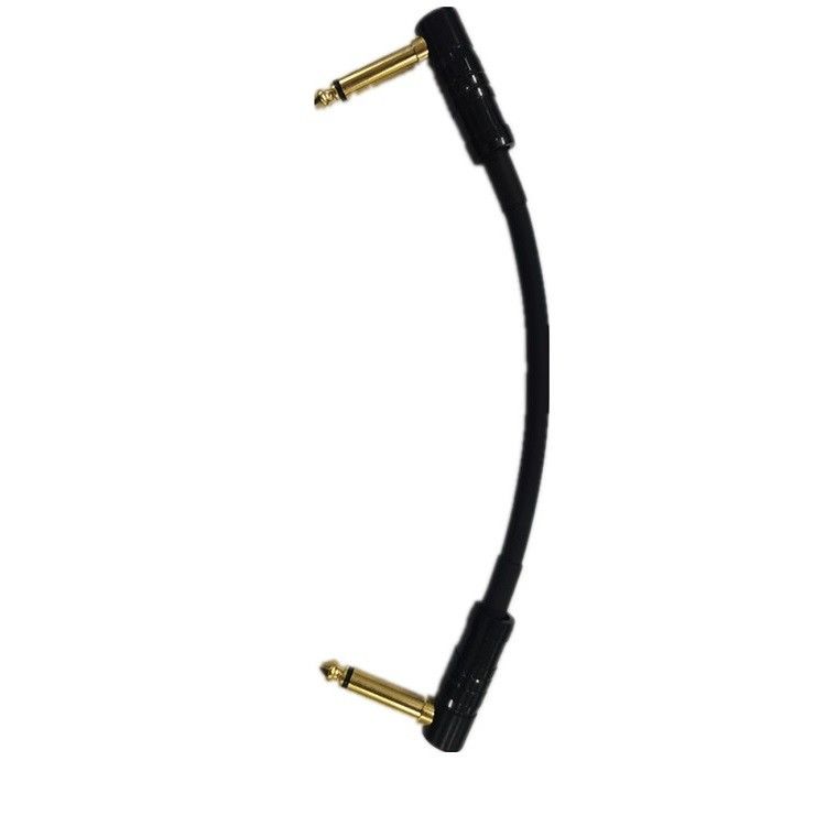 Small Guitar Patch Cables 2 Pcs Pack 6.35mm Angled Plug Guitar Pedal Instrument Cable