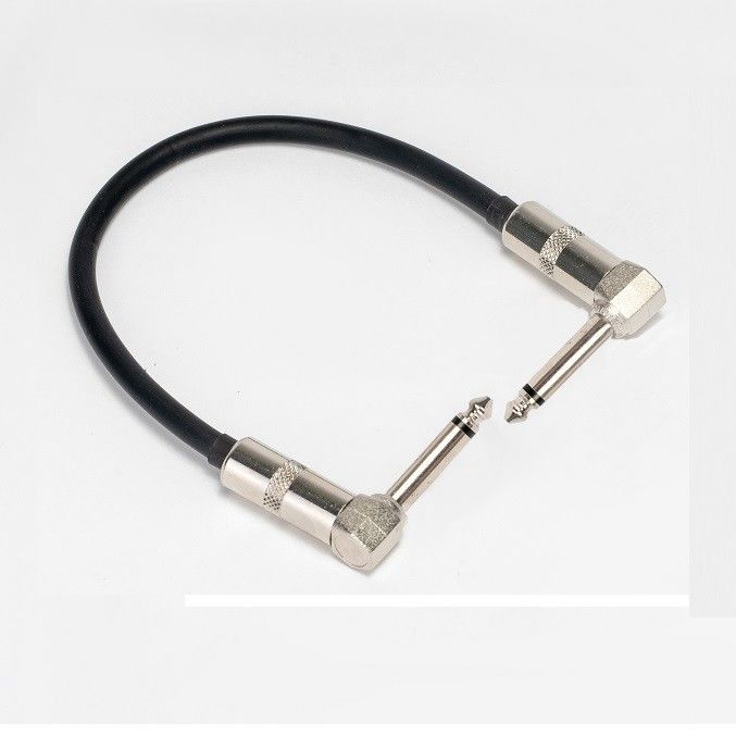 2 Pcs Pack 6.35mm Guitar Patch Cable Guitar Pedal Leads Right Angle To Straight
