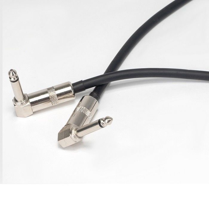 2 Pcs Pack 6.35mm Guitar Patch Cable Guitar Pedal Leads Right Angle To Straight