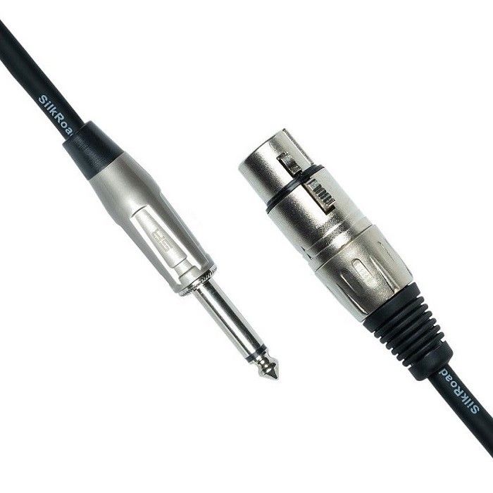 XLR Female to 1/4 Inch 6.35mm TS Microphone Cable Mic Cord Black XLR Cable 10 ft