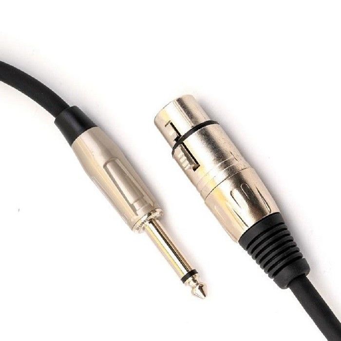 XLR Female to 1/4 Inch 6.35mm TS Microphone Cable Mic Cord Black XLR Cable 10 ft