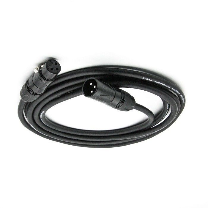 OFC Mic Patch Cord 3 Pin XLR Make to Female Black Microphoen Wire 20ft