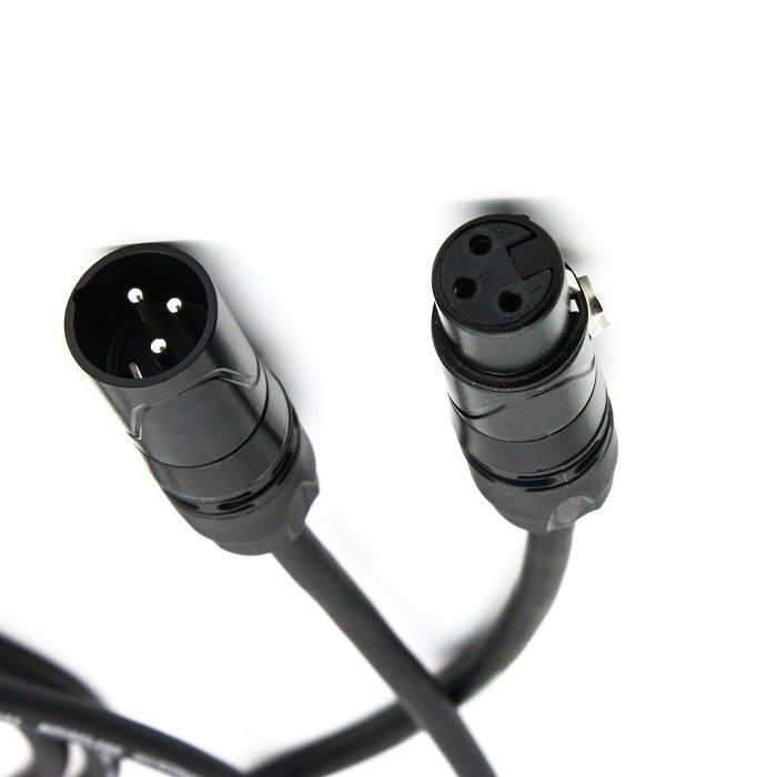 OFC Mic Patch Cord 3 Pin XLR Make to Female Black Microphoen Wire 20ft