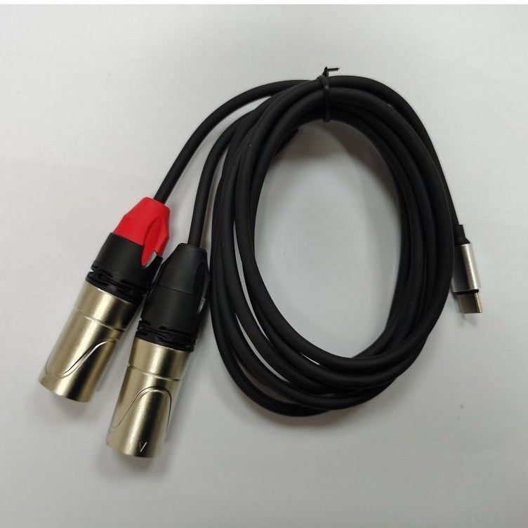 DAC C to Dual XLR Male Audio Cable Y Splitter Built in Powerful DAC Chip