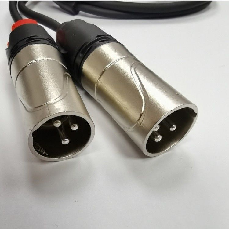 DAC C to Dual XLR Male Audio Cable Y Splitter Built in Powerful DAC Chip